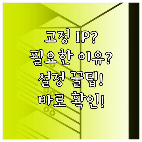 고정 IP 설정의 필요성과 방법