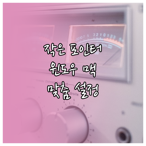 작은 마우스 포인터 불편했죠? 윈도우 맥 맞춤 설정 팁