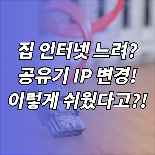홈 네트워크 관리, 공유기 IP 주소 변경으로 시작