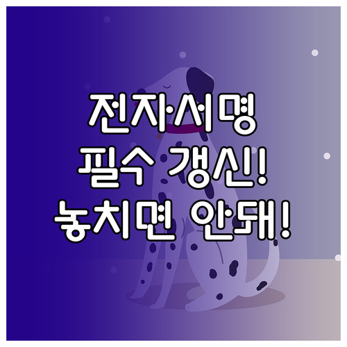 전자서명 갱신 절차부터 재발급 유의사항까지