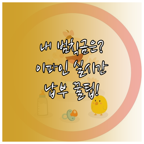 운전자 필수 정보! 교통 범칙금 과태료 이파인 실시간 조회법과 납부