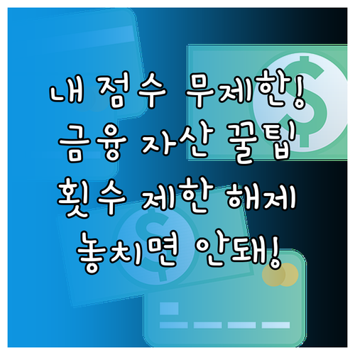 금융 자산 신용 점수, 횟수 제한 없이 확인하는 비결