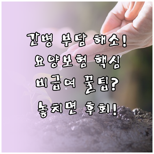가족 간병 부담 해소 노인장기요양보험 및 비급여 지원
